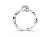 White gold Fancy Blue Oval  Solitaire Twisted Pave Diamond Ring with Four-Prong Setting_15
