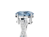 White gold Fancy Blue Oval  Solitaire Twisted Pave Diamond Ring with Four-Prong Setting_17