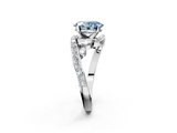 White gold Fancy Blue Oval  Solitaire with Pavé Twist Band and Four-Prong Setting_119