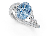 White gold Fancy Blue Oval  Solitaire with Pavé Twist Band and Four-Prong Setting_120