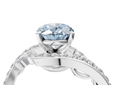 White gold Fancy Blue Oval  Solitaire with Pavé Twist Band and Four-Prong Setting_123