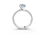 White gold Fancy Blue Oval  Solitaire with Pave Band and Four-Prong Setting_6