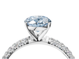 White gold Fancy Blue Oval  Solitaire with Pave Band and Four-Prong Setting_7
