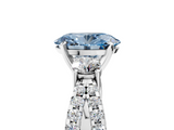 White gold Fancy Blue Oval  Three-Stone Diamond Ring with Pavé Split Shank and Four-Prong Setting_80