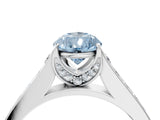 White gold Fancy Blue Pear  Brilliant Cut Diamond Engagement Ring with Pavé Band and Four-Prong Setting_53