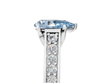 White gold Fancy Blue Pear  Brilliant Cut Diamond Engagement Ring with Pavé Band and Four-Prong Setting_54