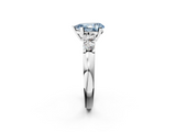 White gold Fancy Blue Pear  Brilliant Cut Diamond Five-Stone Prong Set Engagement Ring with Channel Band_5
