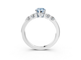 White gold Fancy Blue Pear  Brilliant Cut Diamond Five-Stone Prong Set Engagement Ring with Channel Band_6