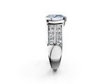 White gold Fancy Blue Pear  Brilliant Diamond Channel Set Wide Band Ring with Bezel Setting_22