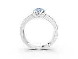 White gold Fancy Blue Pear  Brilliant Diamond Channel Set Wide Band Ring with Bezel Setting_23