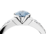White gold Fancy Blue Pear  Brilliant Diamond Channel Set Wide Band Ring with Bezel Setting_24