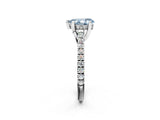 White gold Fancy Blue Pear  Brilliant Diamond Solitaire with Pavé Band and Four-Prong Setting 2