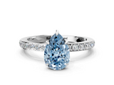White gold Fancy Blue Pear  Brilliant Pavé Band Solitaire with Four-Prong Setting_53