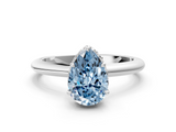 White gold Fancy Blue Pear  Brilliant Solitaire Engagement Ring with Six-Prong Setting and Classic Band_20