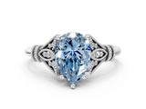 White gold Fancy Blue Pear  Brilliant Solitaire with Pave Band and Four-Prong Setting_20