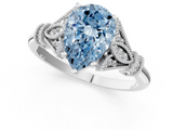 White gold Fancy Blue Pear  Brilliant Solitaire with Pave Band and Four-Prong Setting_21