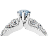 White gold Fancy Blue Pear  Brilliant Solitaire with Side Stones on a Pave Band and Four-Prong Setting_28