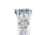 White gold Fancy Blue Pear  Brilliant Solitaire with Side Stones on a Pave Band and Four-Prong Setting_29