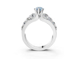 White gold Fancy Blue Pear  Brilliant Solitaire with Side Stones on a Pave Band and Four-Prong Setting_88