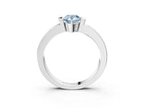 White gold Fancy Blue Pear Cut Brilliant Channel-Set Diamond Ring with Bezel Prong Setting_3