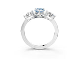 White gold Fancy Blue Pear Cut Brilliant Diamond Cluster Accent Solitaire Ring with Prong Setting_27