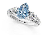 White gold Fancy Blue Pear Cut Brilliant Diamond Pavé Band with Six-Prong Setting_13