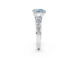 White gold Fancy Blue Pear Cut Brilliant Diamond Pavé Band with Six-Prong Setting_14