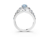 White gold Fancy Blue Pear Cut Brilliant Diamond Pavé Band with Six-Prong Setting_15