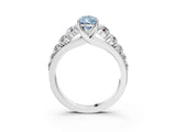 White gold Fancy Blue Pear Cut Brilliant Diamond Pavé Band with Six-Prong Setting_15