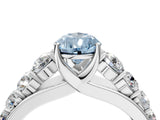 White gold Fancy Blue Pear Cut Brilliant Diamond Pavé Band with Six-Prong Setting_16