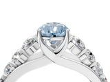 White gold Fancy Blue Pear Cut Brilliant Diamond Pavé Band with Six-Prong Setting_16