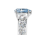 White gold Fancy Blue Pear Cut Brilliant Diamond Pavé Band with Six-Prong Setting_17