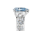White gold Fancy Blue Pear Cut Brilliant Diamond Pavé Band with Six-Prong Setting_17