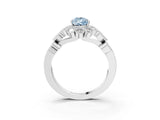 White gold Fancy Blue Pear Cut Brilliant Milgrain Pave Heart Band Solitaire Ring_3