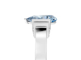 White gold Fancy Blue Pear Cut Brilliant Solitaire Diamond Ring with Channel Set Band and Bar Prong Setting_5