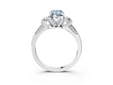 White gold Fancy Blue Pear Cut Brilliant Three-Stone Diamond Ring with Pavé Band and Four-Prong Setting_18