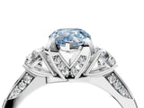 White gold Fancy Blue Pear Cut Brilliant Three-Stone Diamond Ring with Pavé Band and Four-Prong Setting_19