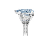 White gold Fancy Blue Pear Cut Brilliant Three-Stone Diamond Ring with Pavé Band and Four-Prong Setting_20