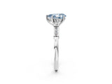 White gold Fancy Blue Pear Cut Brilliant Three-Stone Pave Band with Four-Prong Setting_2