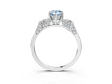 White gold Fancy Blue Pear Cut Brilliant Three-Stone Pave Band with Four-Prong Setting_3