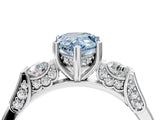 White gold Fancy Blue Pear Cut Brilliant Three-Stone Pave Band with Four-Prong Setting_4