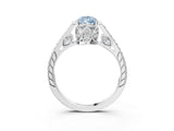 White gold Fancy Blue Pear  Cut Cathedral Pave Diamond Engagement Ring with Six-Prong Setting_53