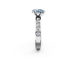 White gold Fancy Blue Pear  Cut Channel Set Diamond Engagement Ring with Four-Prong Setting_242