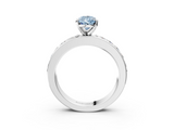 White gold Fancy Blue Pear  Cut Channel Set Diamond Engagement Ring with Four-Prong Setting_243