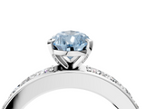 White gold Fancy Blue Pear  Cut Channel Set Diamond Engagement Ring with Four-Prong Setting_243