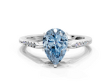 White gold Fancy Blue Pear  Cut Channel Set Solitaire Engagement Ring with Four-Prong Setting_242