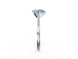 White gold Fancy Blue Pear  Cut Channel Set Solitaire Engagement Ring with Four-Prong Setting_244