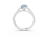 White gold Fancy Blue Pear  Cut Channel Set Solitaire Engagement Ring with Four-Prong Setting_246