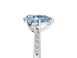 White gold Fancy Blue Pear  Cut Channel Set Solitaire Engagement Ring with Four-Prong Setting_247