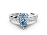 White gold Fancy Blue Pear  Cut Channel Set Solitaire Engagement Ring with Prong Setting_20